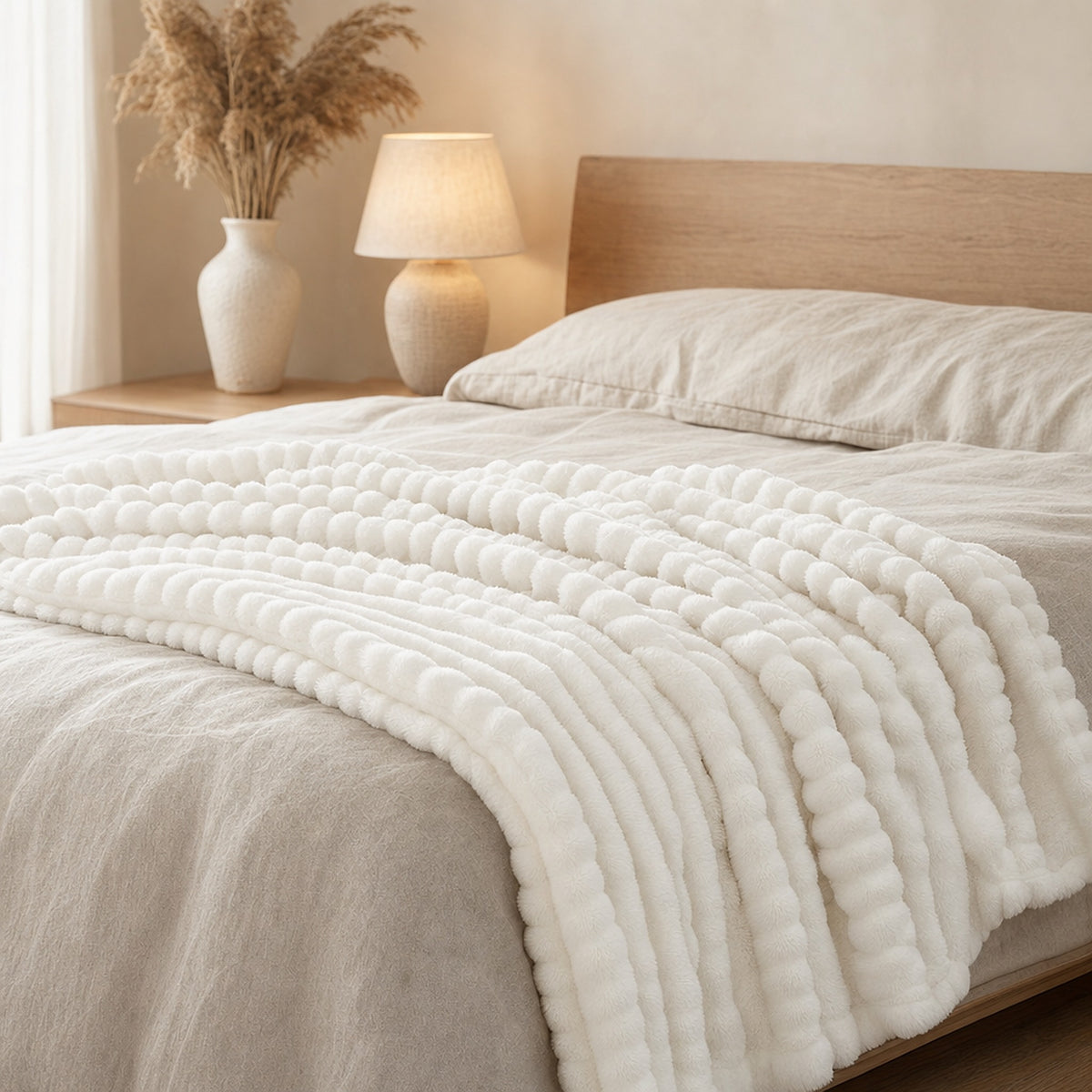 Evorah Soft - Ultra-Soft Ribbed Plush Blanket